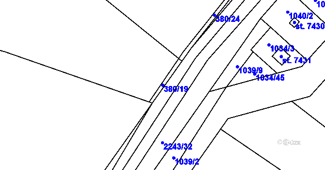 Parcela st. 380/19 v KÚ Jarov u Berouna, Katastrální mapa