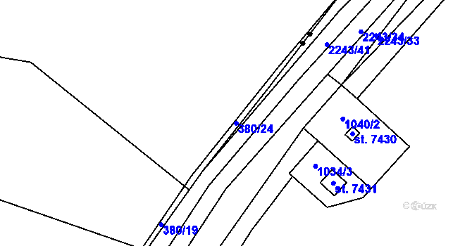 Parcela st. 380/24 v KÚ Jarov u Berouna, Katastrální mapa