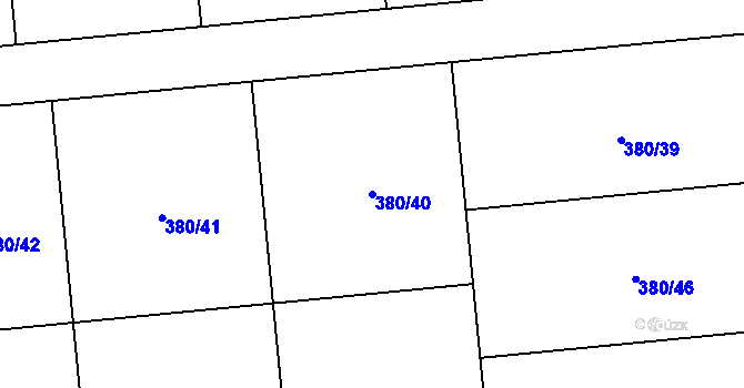 Parcela st. 380/40 v KÚ Jarov u Berouna, Katastrální mapa