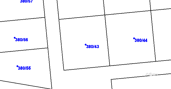 Parcela st. 380/43 v KÚ Jarov u Berouna, Katastrální mapa