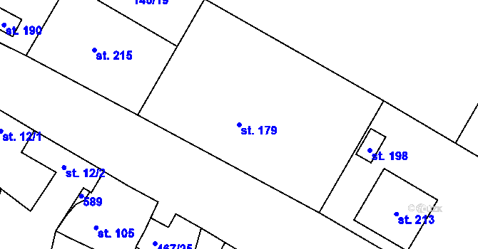 Parcela st. 179 v KÚ Běrunice, Katastrální mapa