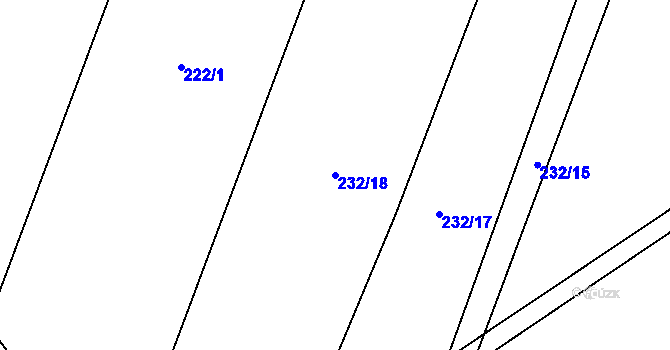 Parcela st. 232/18 v KÚ Běrunice, Katastrální mapa