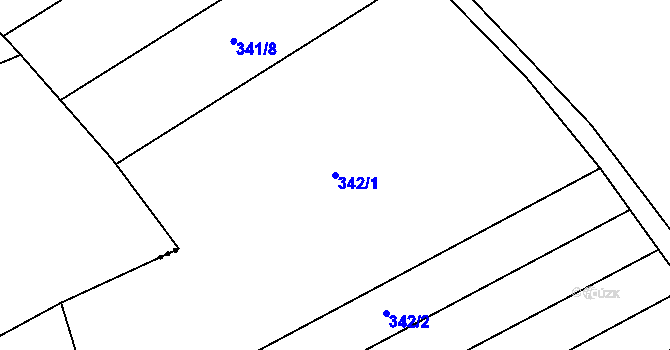 Parcela st. 342/1 v KÚ Běrunice, Katastrální mapa
