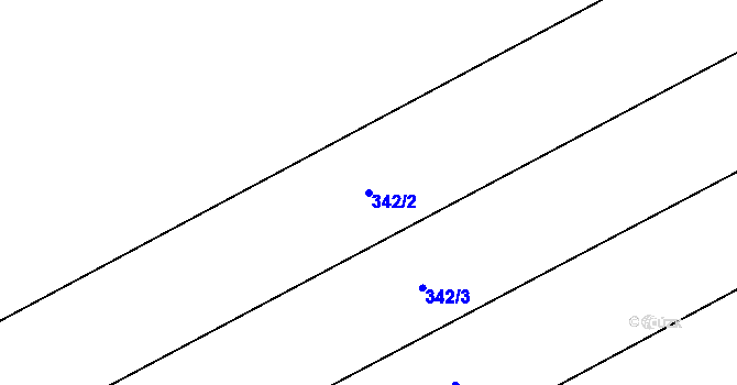 Parcela st. 342/2 v KÚ Běrunice, Katastrální mapa