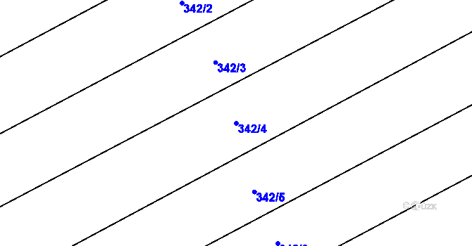 Parcela st. 342/4 v KÚ Běrunice, Katastrální mapa