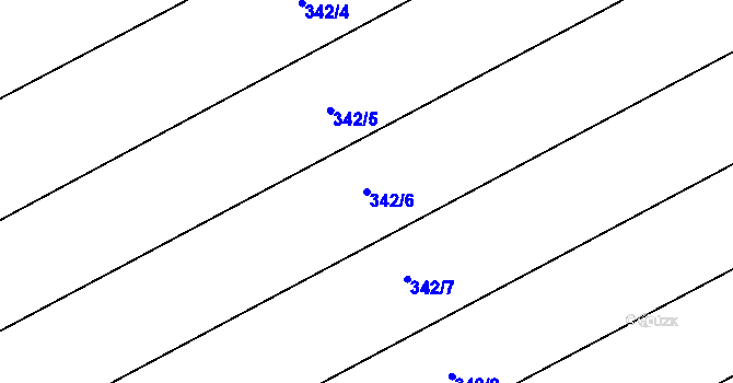 Parcela st. 342/6 v KÚ Běrunice, Katastrální mapa