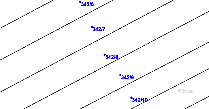 Parcela st. 342/8 v KÚ Běrunice, Katastrální mapa