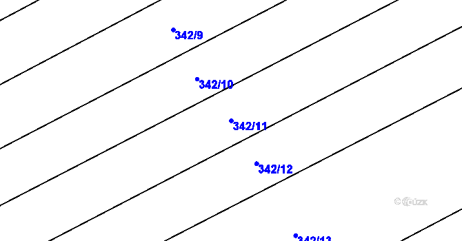 Parcela st. 342/11 v KÚ Běrunice, Katastrální mapa
