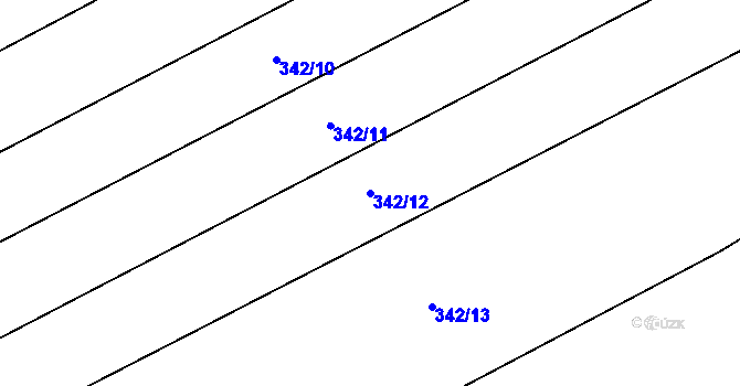 Parcela st. 342/12 v KÚ Běrunice, Katastrální mapa