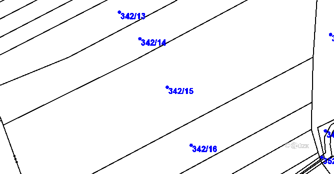 Parcela st. 342/15 v KÚ Běrunice, Katastrální mapa