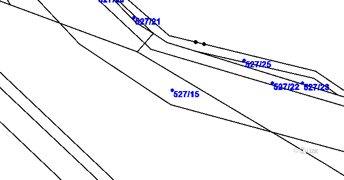 Parcela st. 527/15 v KÚ Běrunice, Katastrální mapa