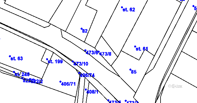 Parcela st. 473/8 v KÚ Běrunice, Katastrální mapa