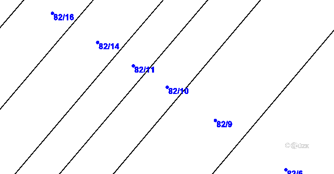 Parcela st. 82/10 v KÚ Běruničky, Katastrální mapa