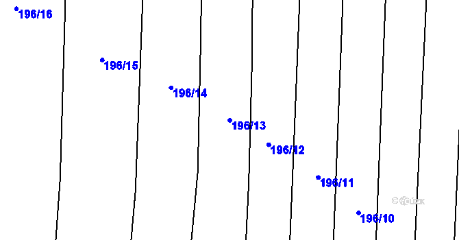 Parcela st. 196/13 v KÚ Běruničky, Katastrální mapa