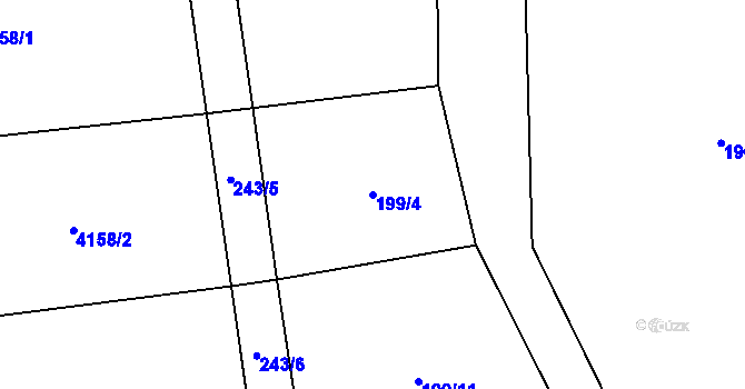 Parcela st. 199/4 v KÚ Běruničky, Katastrální mapa