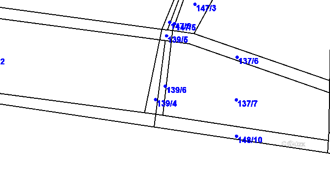 Parcela st. 139/6 v KÚ Kněžičky, Katastrální mapa