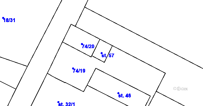 Parcela st. 57 v KÚ Slibovice, Katastrální mapa