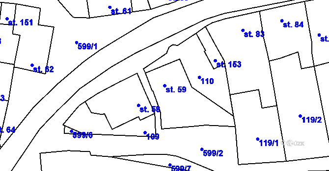 Parcela st. 59 v KÚ Beřovice, Katastrální mapa