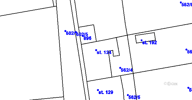 Parcela st. 124 v KÚ Beřovice, Katastrální mapa
