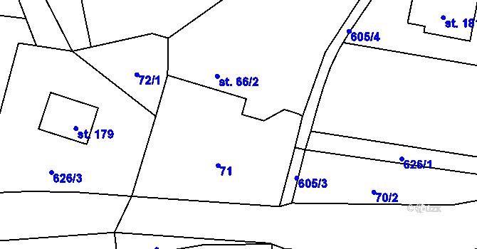 Parcela st. 72/3 v KÚ Beřovice, Katastrální mapa