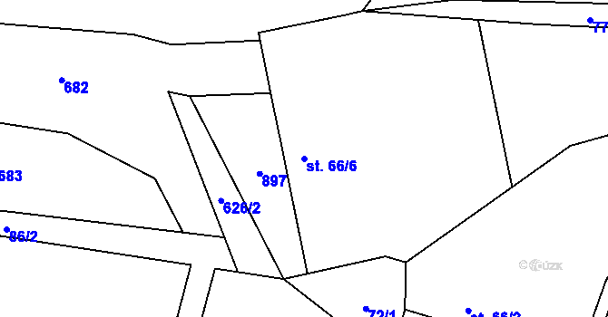 Parcela st. 66/6 v KÚ Beřovice, Katastrální mapa