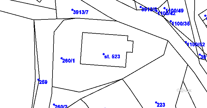 Parcela st. 523 v KÚ Besednice, Katastrální mapa
