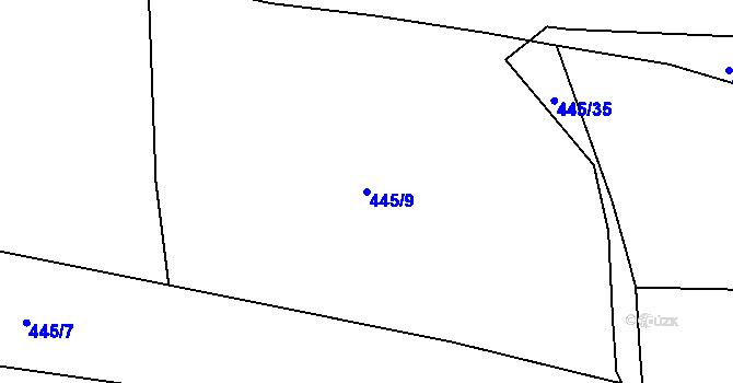 Parcela st. 445/9 v KÚ Besednice, Katastrální mapa