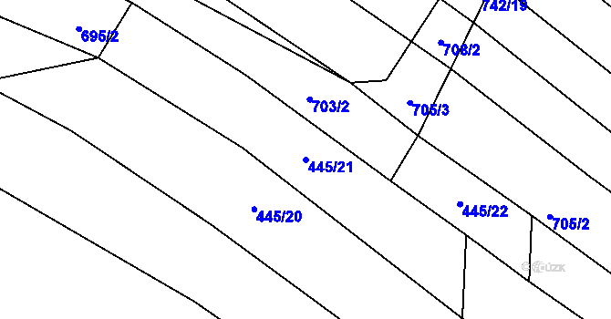 Parcela st. 445/21 v KÚ Besednice, Katastrální mapa