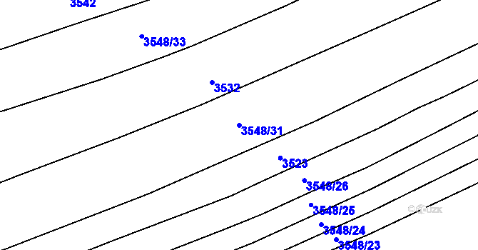 Parcela st. 3548/31 v KÚ Besednice, Katastrální mapa