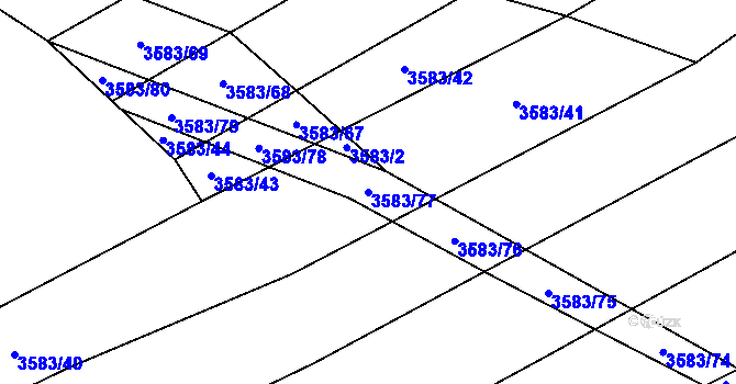 Parcela st. 3583/77 v KÚ Besednice, Katastrální mapa