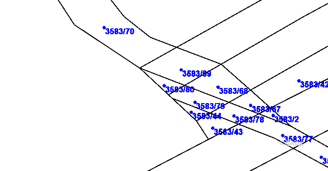 Parcela st. 3583/80 v KÚ Besednice, Katastrální mapa