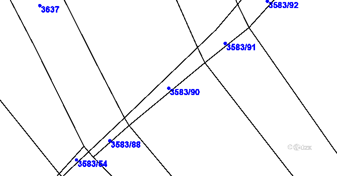 Parcela st. 3583/90 v KÚ Besednice, Katastrální mapa