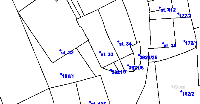 Parcela st. 33 v KÚ Besednice, Katastrální mapa