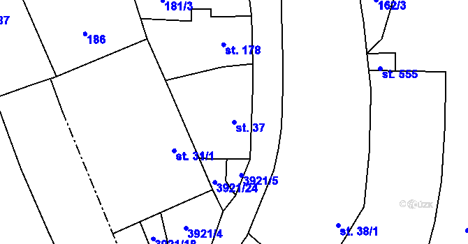 Parcela st. 37 v KÚ Besednice, Katastrální mapa