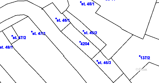 Parcela st. 46/2 v KÚ Besednice, Katastrální mapa