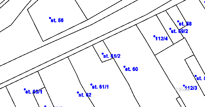 Parcela st. 61/2 v KÚ Besednice, Katastrální mapa