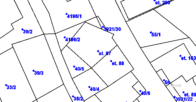 Parcela st. 87 v KÚ Besednice, Katastrální mapa