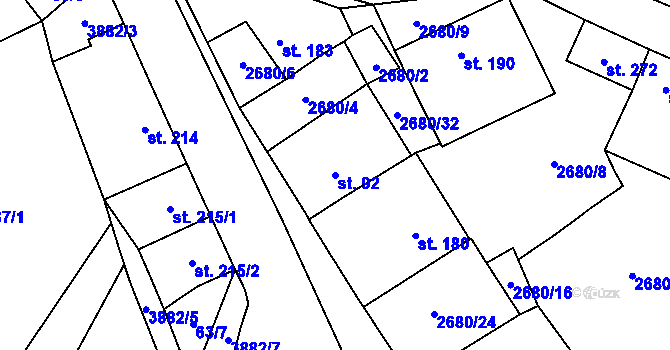 Parcela st. 92 v KÚ Besednice, Katastrální mapa