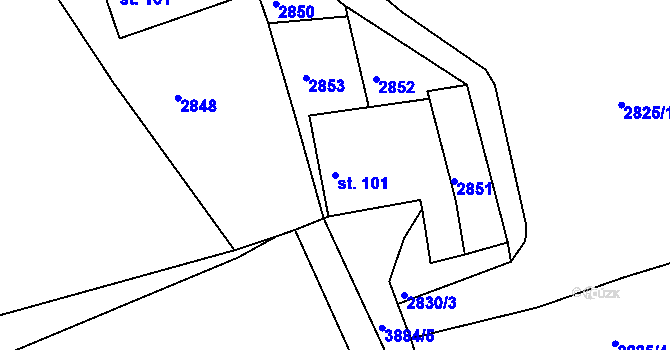 Parcela st. 101 v KÚ Besednice, Katastrální mapa