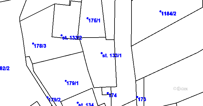 Parcela st. 133/1 v KÚ Besednice, Katastrální mapa