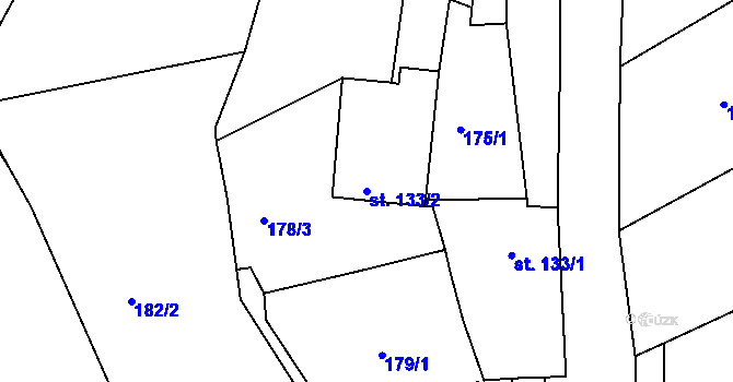 Parcela st. 133/2 v KÚ Besednice, Katastrální mapa