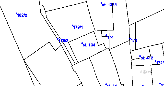 Parcela st. 134 v KÚ Besednice, Katastrální mapa
