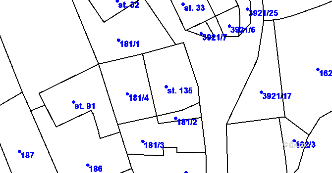 Parcela st. 135 v KÚ Besednice, Katastrální mapa