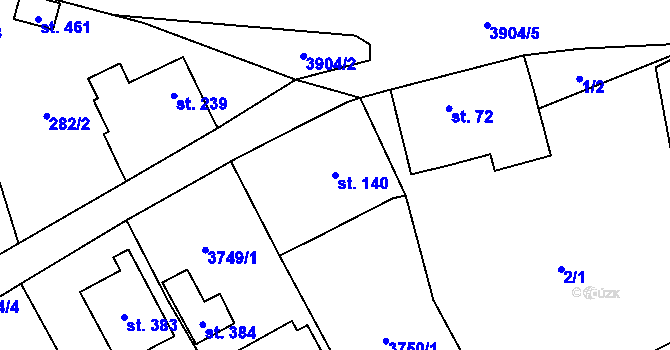 Parcela st. 140 v KÚ Besednice, Katastrální mapa