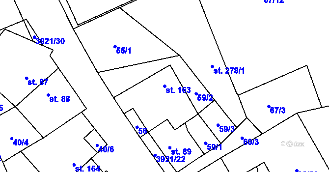 Parcela st. 163 v KÚ Besednice, Katastrální mapa
