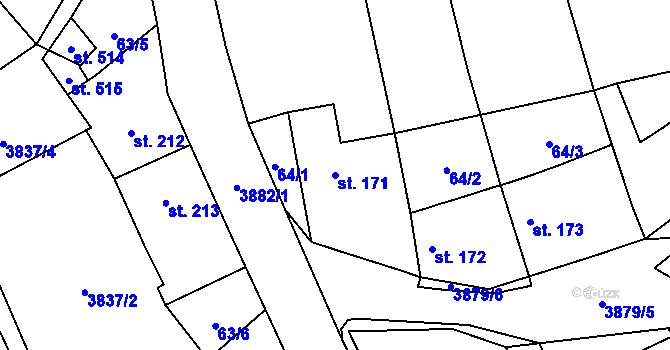 Parcela st. 171 v KÚ Besednice, Katastrální mapa