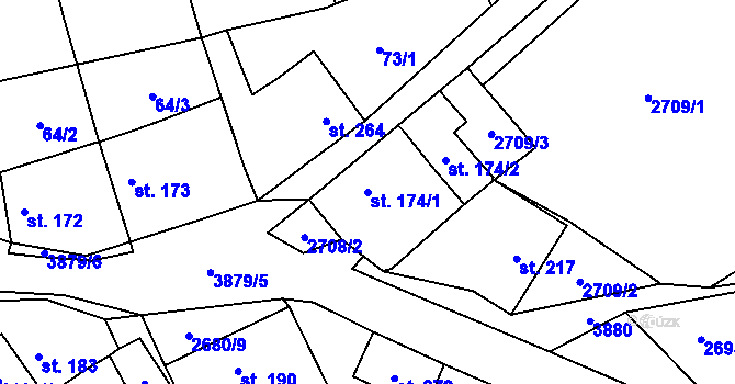 Parcela st. 174/1 v KÚ Besednice, Katastrální mapa