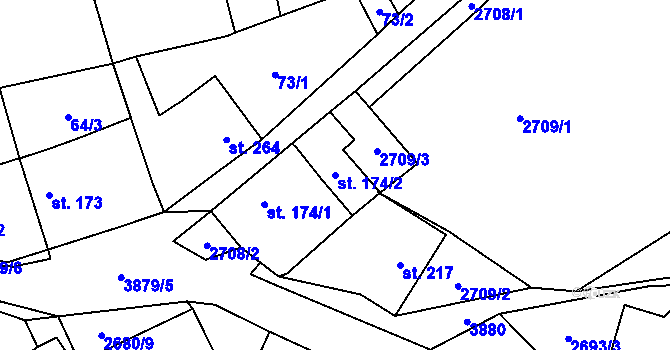 Parcela st. 174/2 v KÚ Besednice, Katastrální mapa