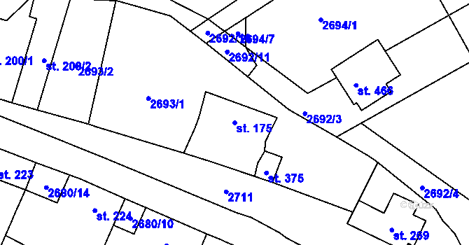Parcela st. 175 v KÚ Besednice, Katastrální mapa