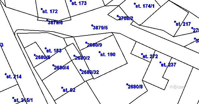 Parcela st. 190 v KÚ Besednice, Katastrální mapa